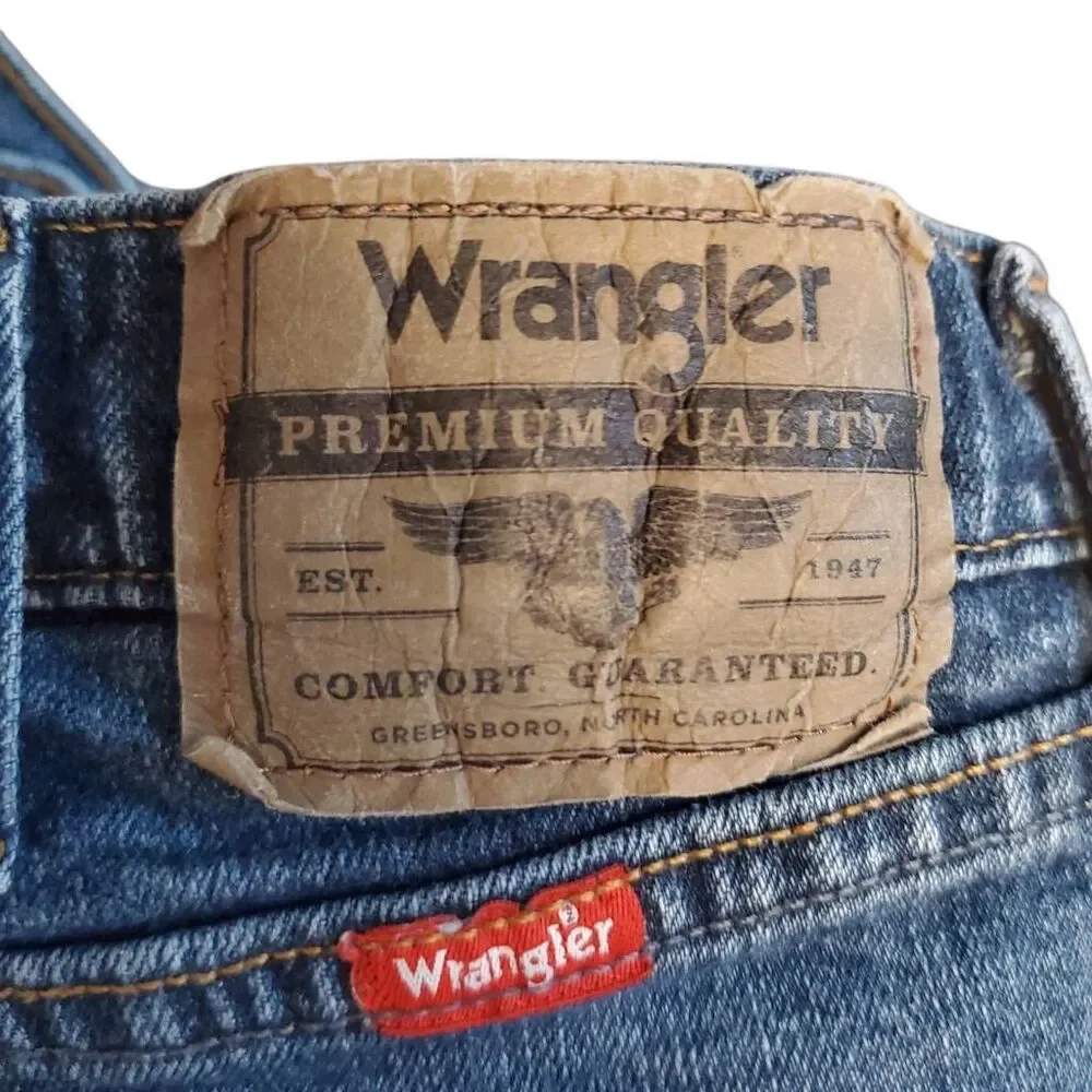 Wrangler Regular Fit Flex Jeans Men’s 34x32 Blue Medium Wash Straight Leg Denim